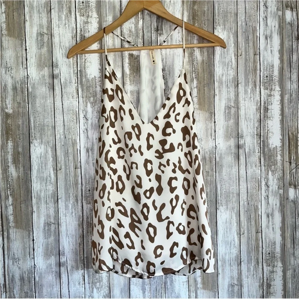 Tyche White and Brown Leopard Cami Top - Picture 2 of 7